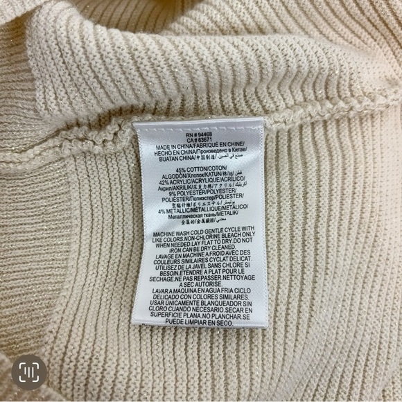 BCBGENERATION x REVOLVE Mock Neck Cutout Sweater in Ivory Champagne Size L - Picture 8 of 10